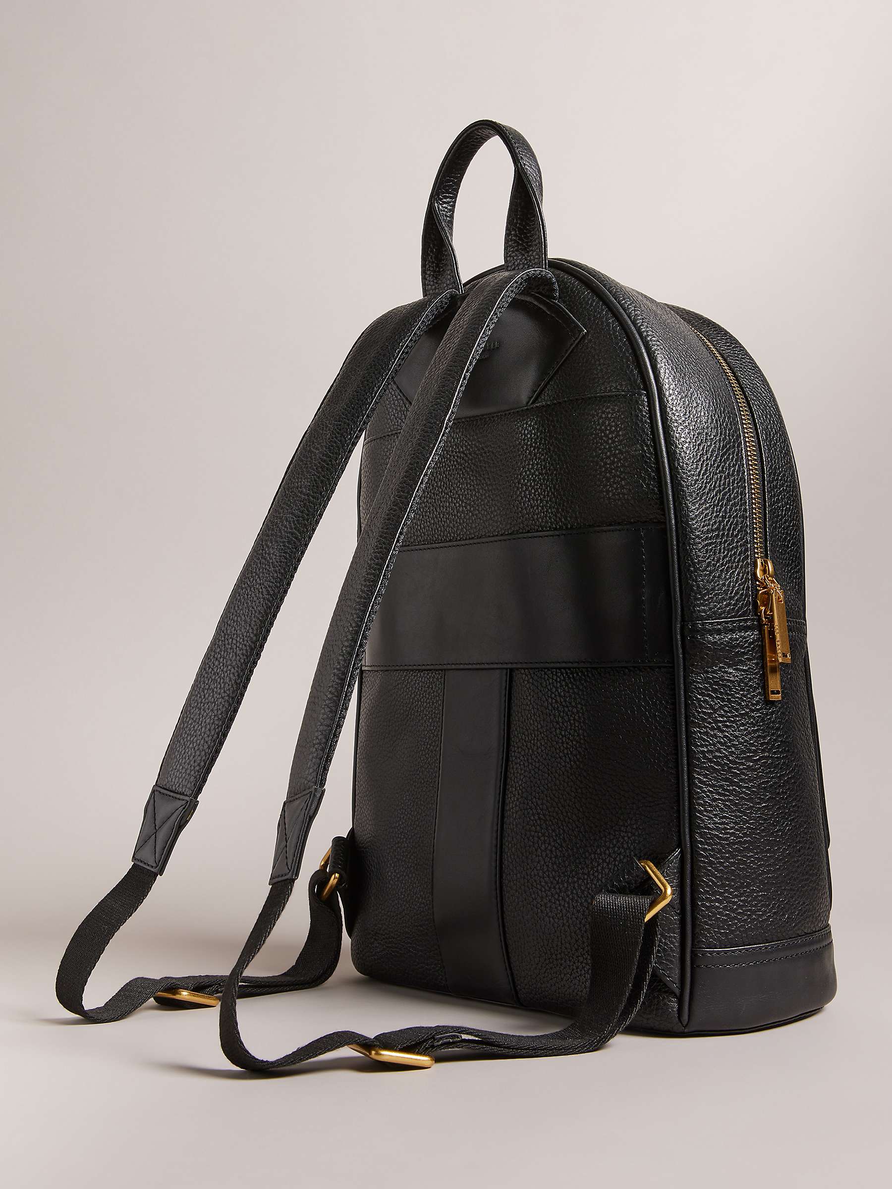 Buy Ted Baker Nishay Soft Grainy Leather Backpack, Black Online at johnlewis.com