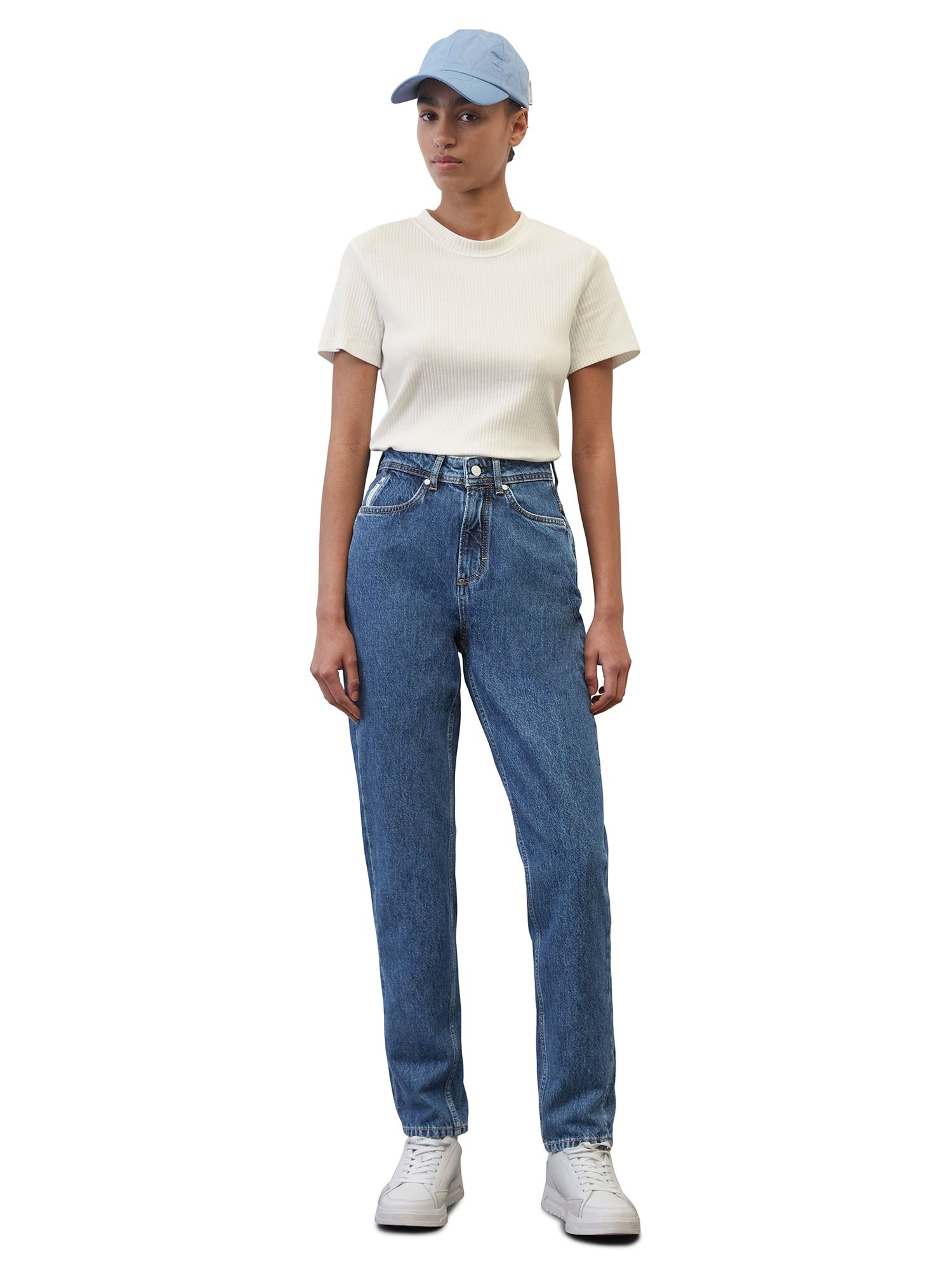 Buy Marc O'Polo Denim Maja High Rise Jeans, Mid Blue Online at johnlewis.com