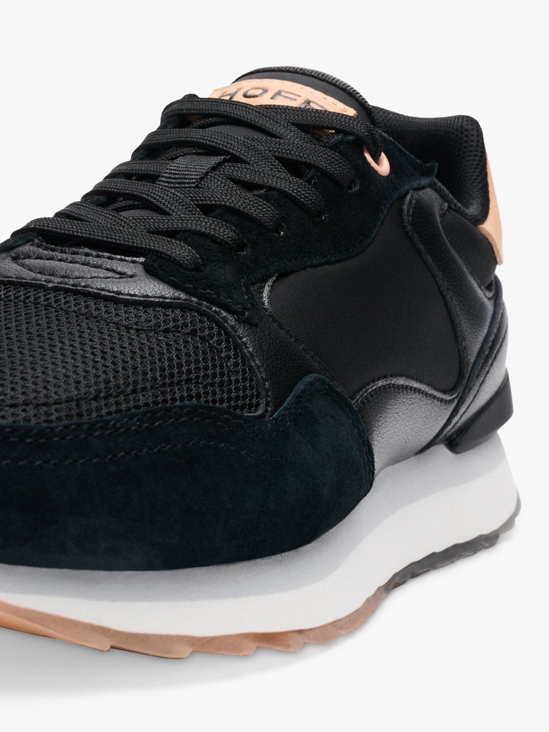 HOFF New York Leather Blend Trainers, Black at John Lewis & Partners