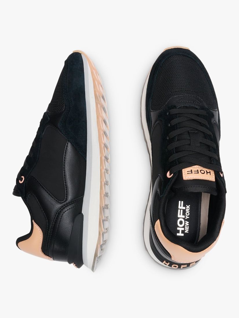 HOFF New York Leather Blend Trainers, Black at John Lewis & Partners