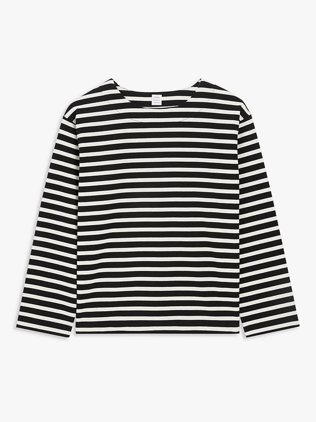 John Lewis Premium Breton Stripe Top, Black/White