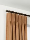 John Lewis Select Curtain Pole with Rings and Stud Finial, Wall Fix, Dia.25mm, Satin Antique Brass