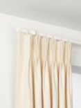 John Lewis Select Curtain Pole with Rings and Stud Finial, Wall Fix, Dia.25mm, Satin Chalk