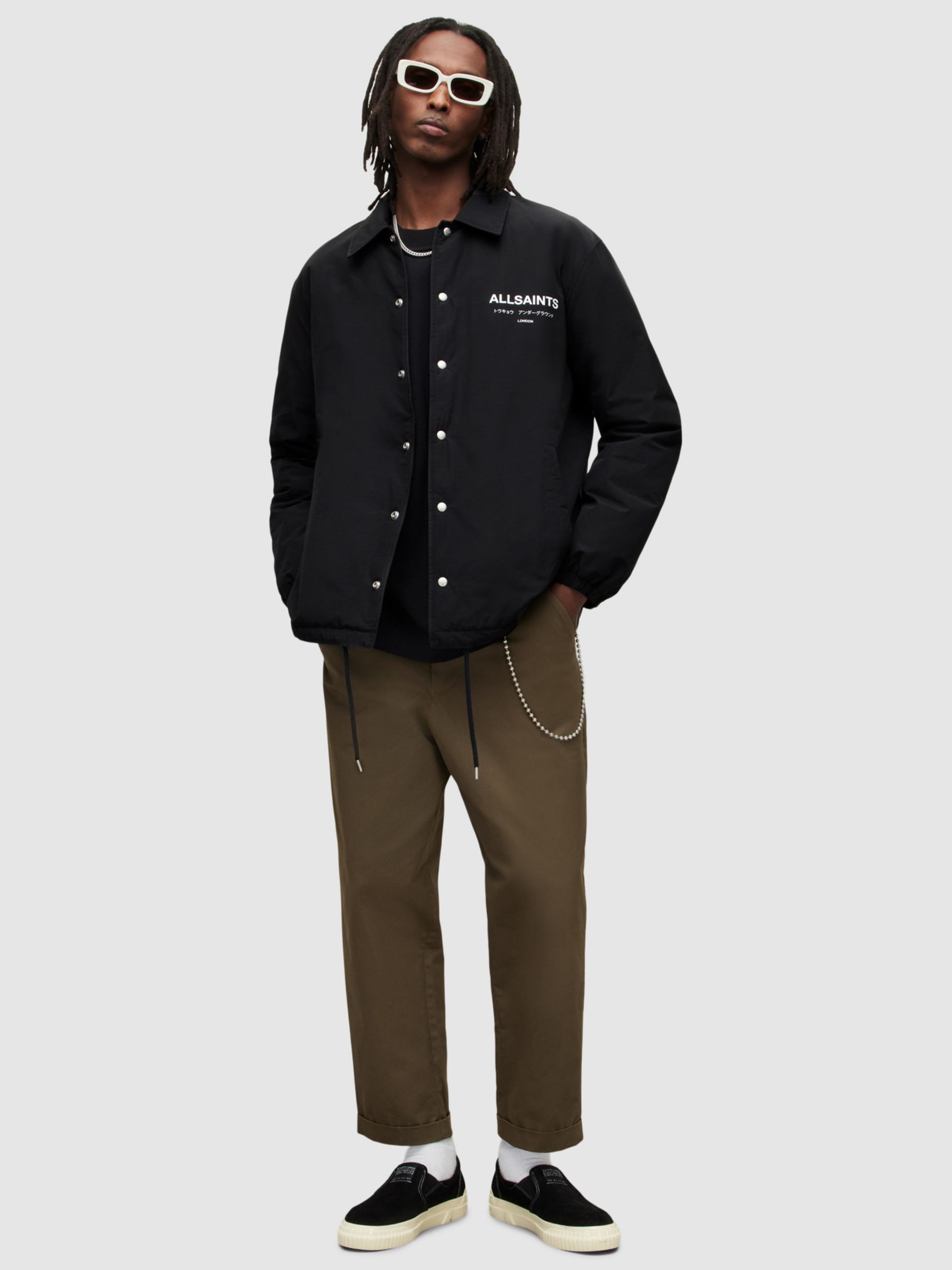 AllSaints Underground Coach Jacket, Black, XS
