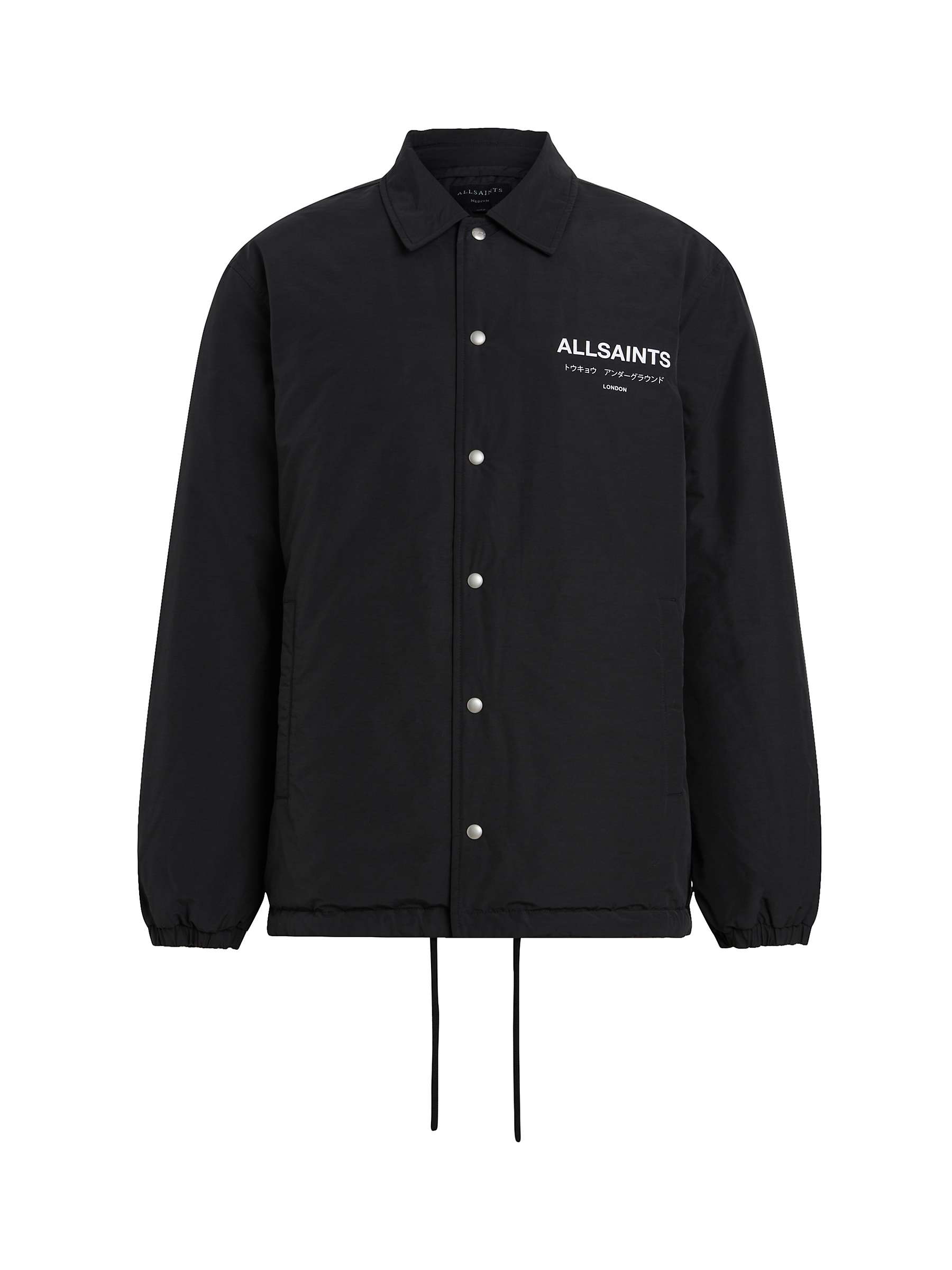 AllSaints Underground Coach Jacket, Black at John Lewis & Partners