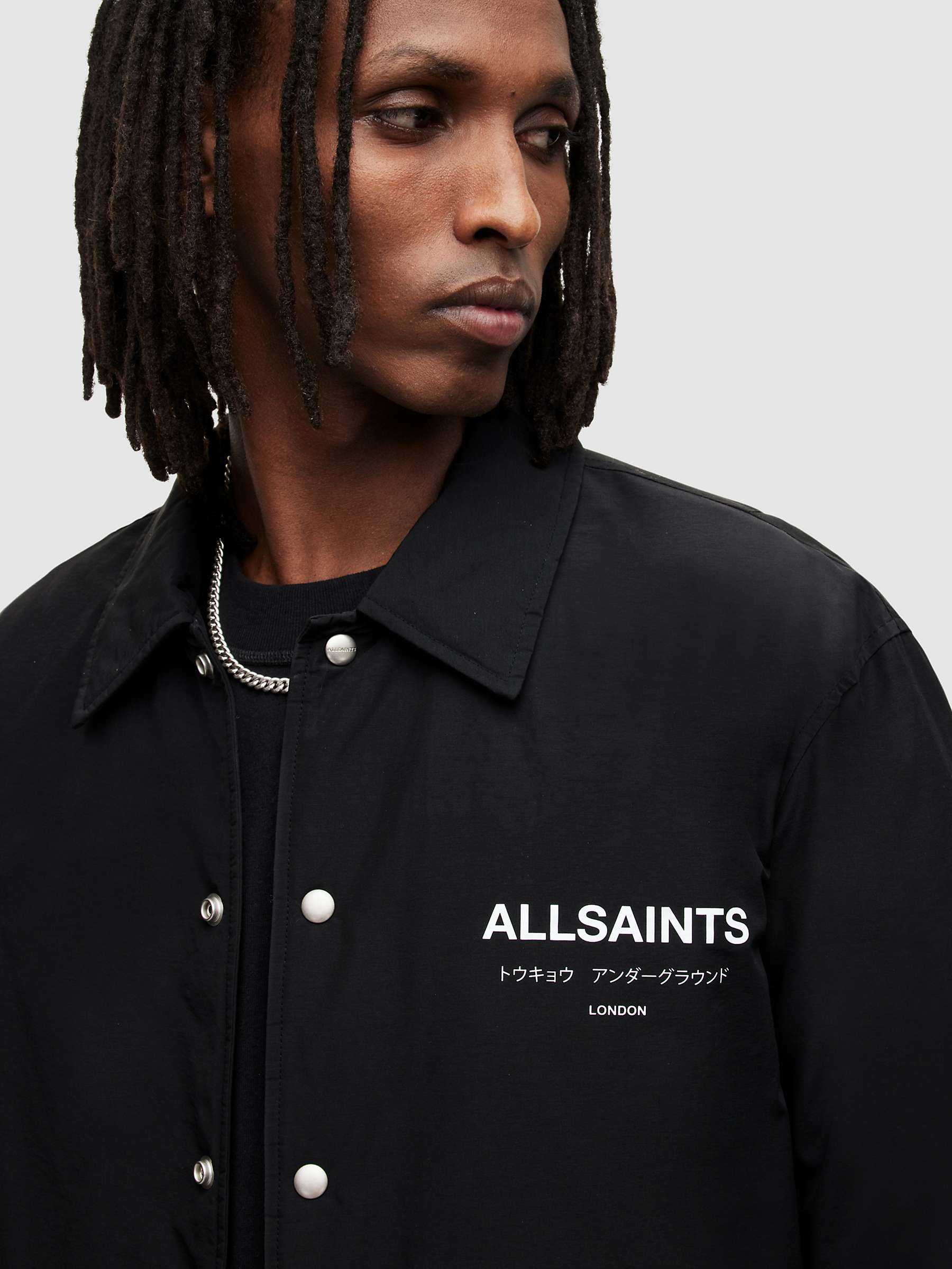 Buy AllSaints Underground Coach Jacket, Black Online at johnlewis.com