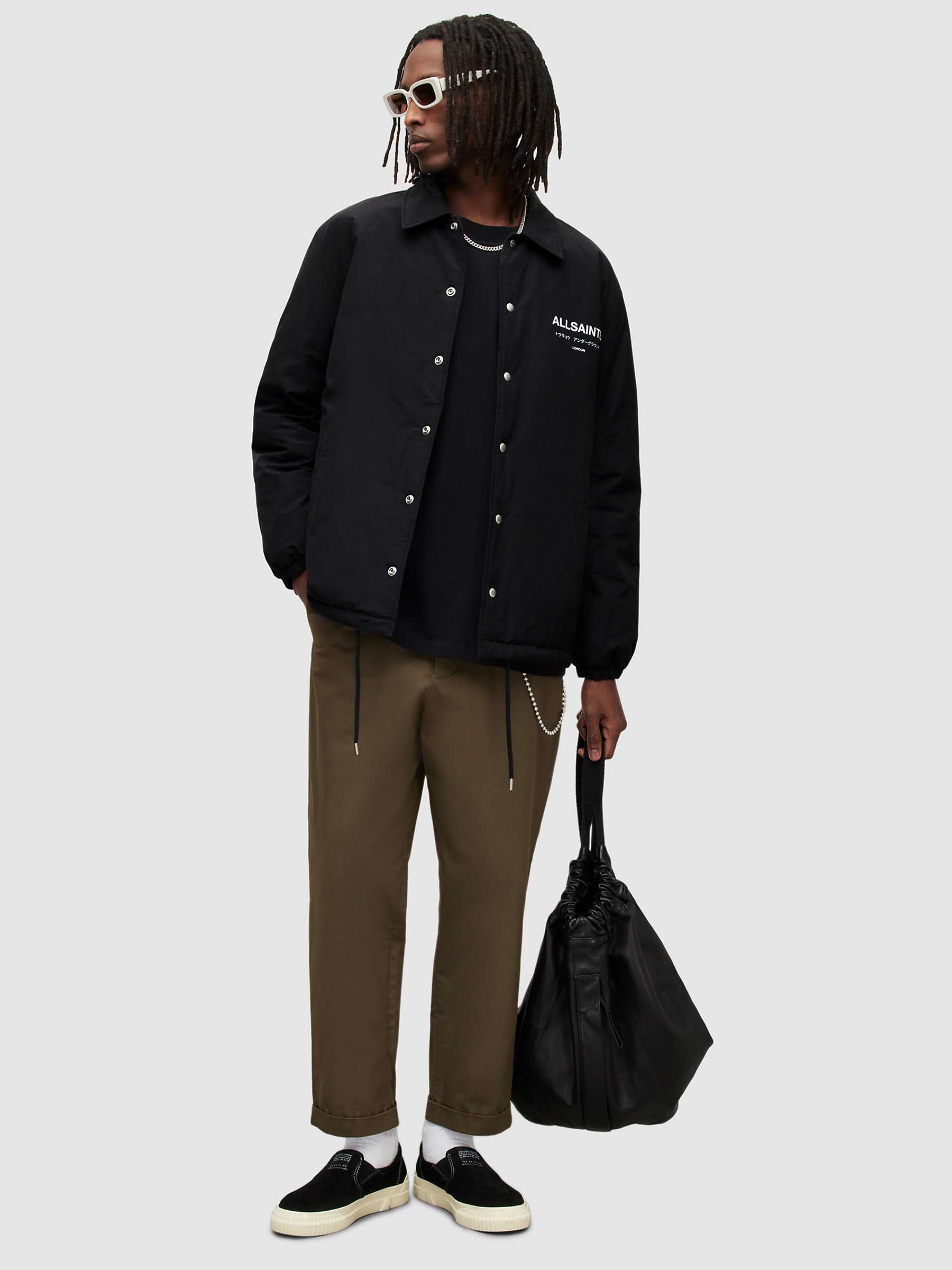 Buy AllSaints Underground Coach Jacket, Black Online at johnlewis.com
