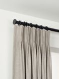 John Lewis Select Curtain Pole with Rings and Disc Finial, Wall Fix, Dia.25mm