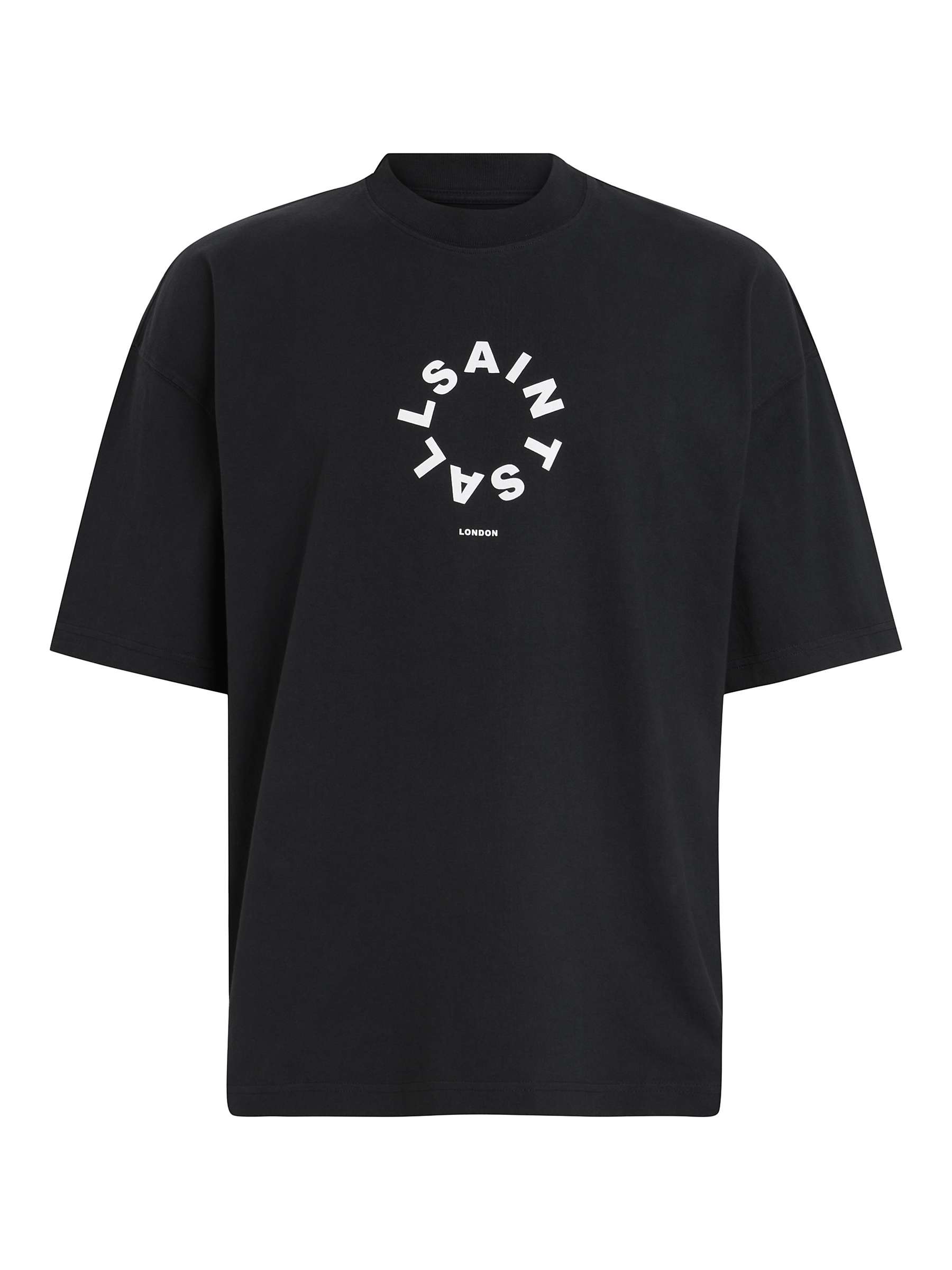 Buy AllSaints Tierra Short Sleeve Graphic Top, Jet Black Online at johnlewis.com