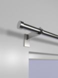 John Lewis Select Eyelet Curtain Pole with Stud Finial, Wall Fix, Dia.25mm, Brushed Steel
