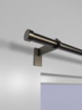 John Lewis Select Eyelet Curtain Pole with Stud Finial, Wall Fix, Dia.25mm, Satin Antique Brass