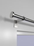 John Lewis Select Eyelet Curtain Pole with Disc Finial, Wall Fix, Dia.25mm, Brushed Steel