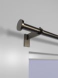 John Lewis Select Eyelet Curtain Pole with Disc Finial, Wall Fix, Dia.25mm, Satin Antique Brass
