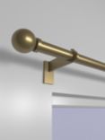 John Lewis Select Eyelet Curtain Pole with Ball Finial, Wall Fix, Dia.25mm, Satin Gold