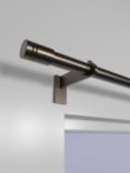 John Lewis Select Eyelet Curtain Pole with Barrel Finial, Wall Fix, Dia.25mm, Satin Antique Brass