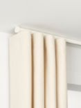 John Lewis Select Curl Gliding Curtain Pole with Stud Finial, Ceiling Fix, Dia.30mm, Satin Chalk