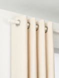 John Lewis Select Eyelet Curtain Pole with Barrel Finial, Wall Fix, Dia.25mm, Satin Chalk