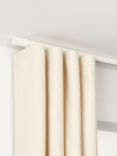 John Lewis Select Curl Gliding Curtain Pole with Barrel Finial, Ceiling Fix, Dia.30mm, Satin Chalk