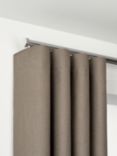 John Lewis Select Curl Gliding Curtain Pole with Stud Finial, Wall Fix, Dia.30mm, Brushed Steel