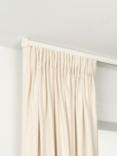 John Lewis Select Gliding Curtain Pole with Stud Finial, Ceiling Fix, Dia.30mm, Satin Chalk