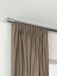John Lewis Select Gliding Curtain Pole with Barrel Finial, Ceiling Fix, Dia.30mm, Brushed Steel