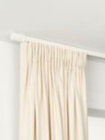 John Lewis Select Gliding Curtain Pole with Barrel Finial, Ceiling Fix, Dia.30mm, Satin Chalk