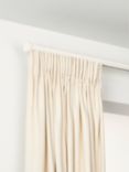 John Lewis Select Gliding Curtain Pole with Stud Finial, Wall Fix, Dia.30mm, Satin Chalk