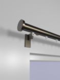 John Lewis Select Gliding Curtain Pole with Disc Finial, Wall Fix, Dia.30mm, Satin Antique Brass
