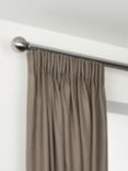 John Lewis Select Gliding Curtain Pole with Ball Finial, Wall Fix, Dia.30mm, Brushed Steel