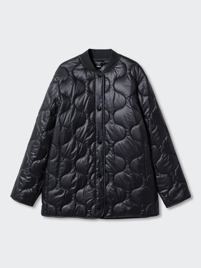 Mango Carrot Quilted Jacket, Black, L