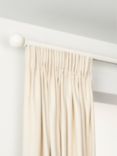 John Lewis Select Gliding Curtain Pole with Ball Finial, Wall Fix, Dia.30mm, Satin Chalk