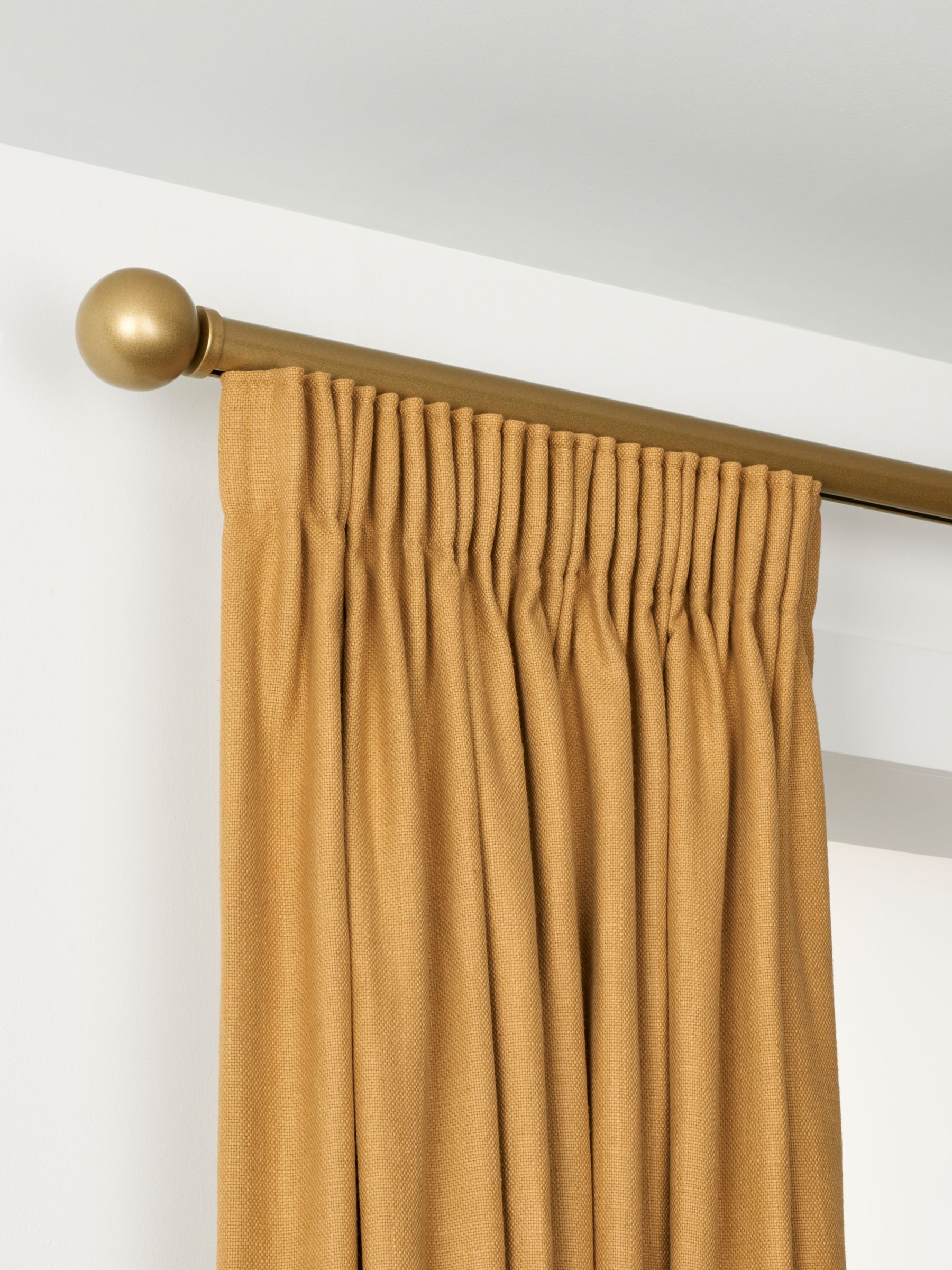 John Lewis Select Gliding Curtain Pole with Ball Finial, Wall Fix, Dia ...