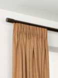 John Lewis Select Gliding Curtain Pole with Barrel Finial, Wall Fix, Dia.30mm, Satin Antique Brass