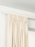 John Lewis Select Gliding Curtain Pole with Barrel Finial, Wall Fix, Dia.30mm, Satin Chalk