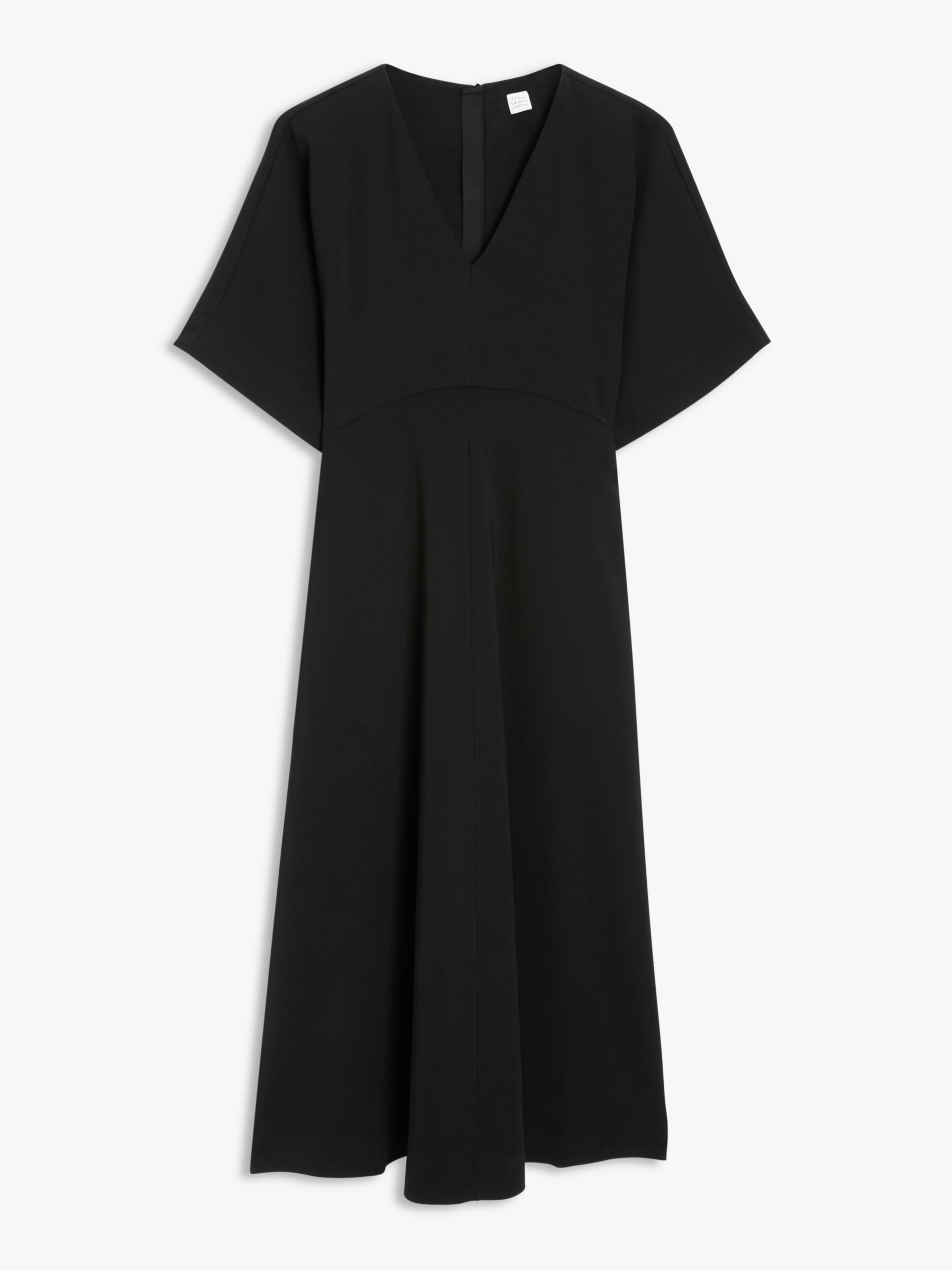John Lewis V-Neck Dress, Black at John Lewis & Partners