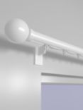 John Lewis Select Curl Gliding Curtain Pole with Ball Finial, Wall Fix, Dia.30mm, Satin Chalk
