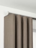 John Lewis Select Curl Gliding Curtain Pole with Disc Finial, Wall Fix, Dia.30mm, Brushed Steel