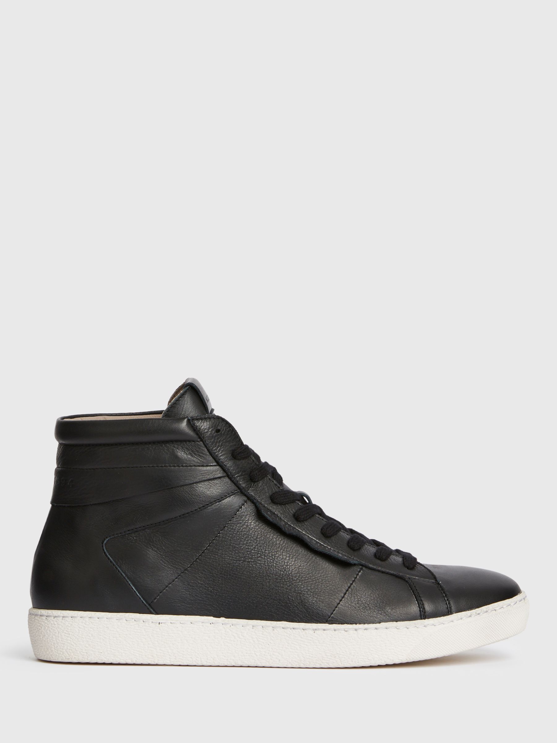 AllSaints Miles High Top Casual Leather Boots, Black, 6