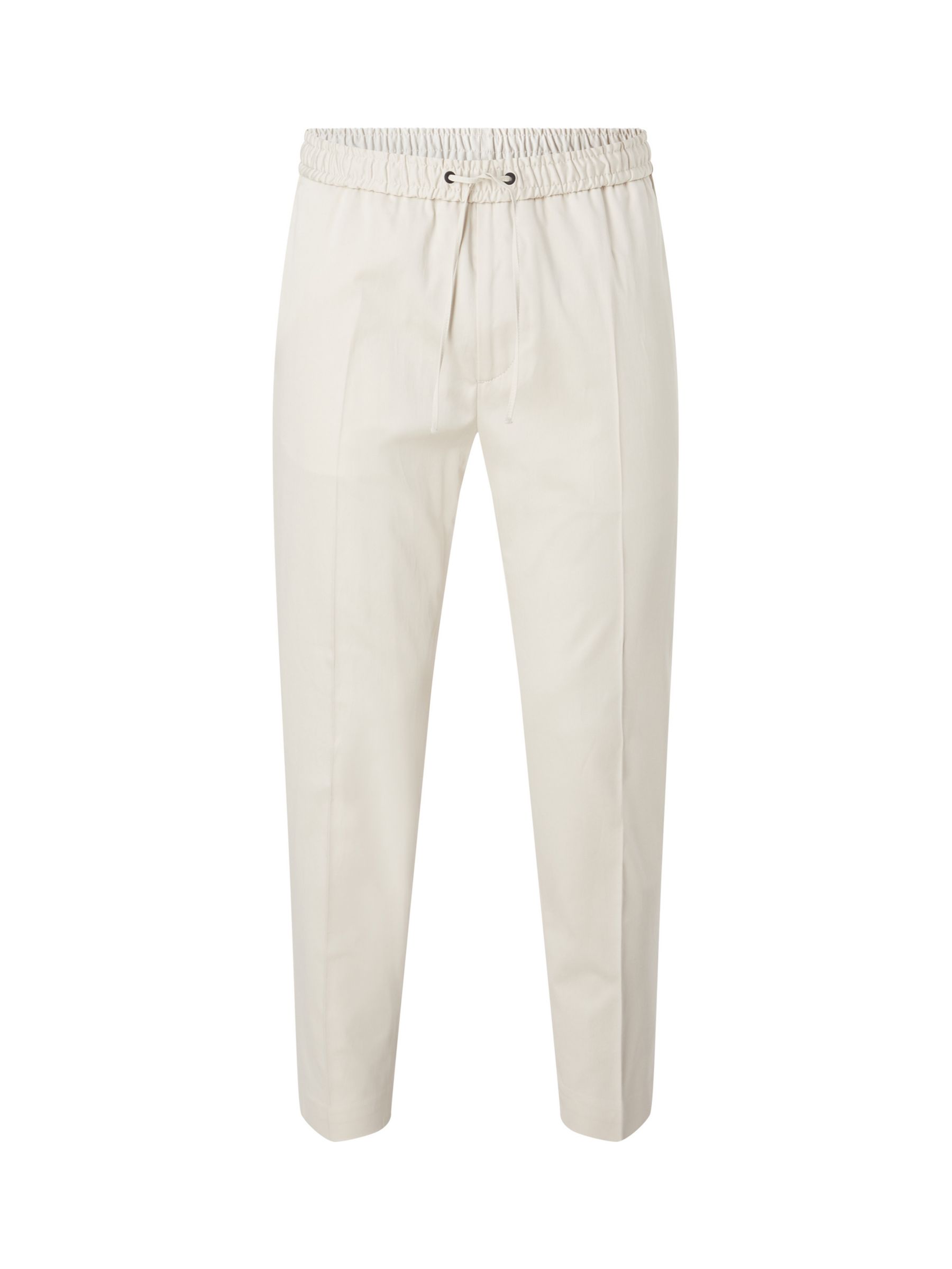 Calvin Klein Stretch Sateen Jogger Trousers, Stony Beige at John Lewis ...