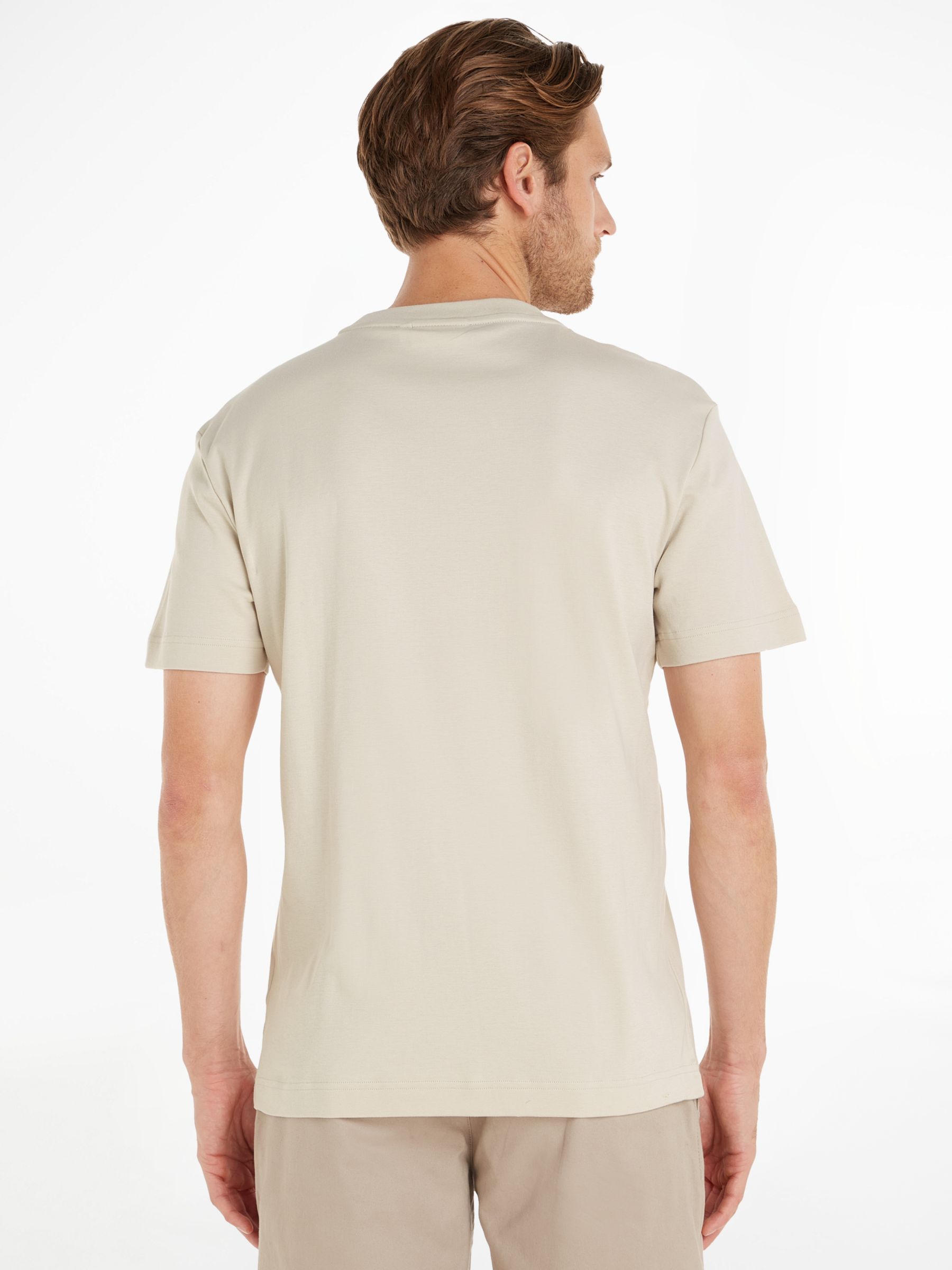 Calvin Klein Micro T-Shirt, Logo Partners Stony Beige at Interlock John & Lewis