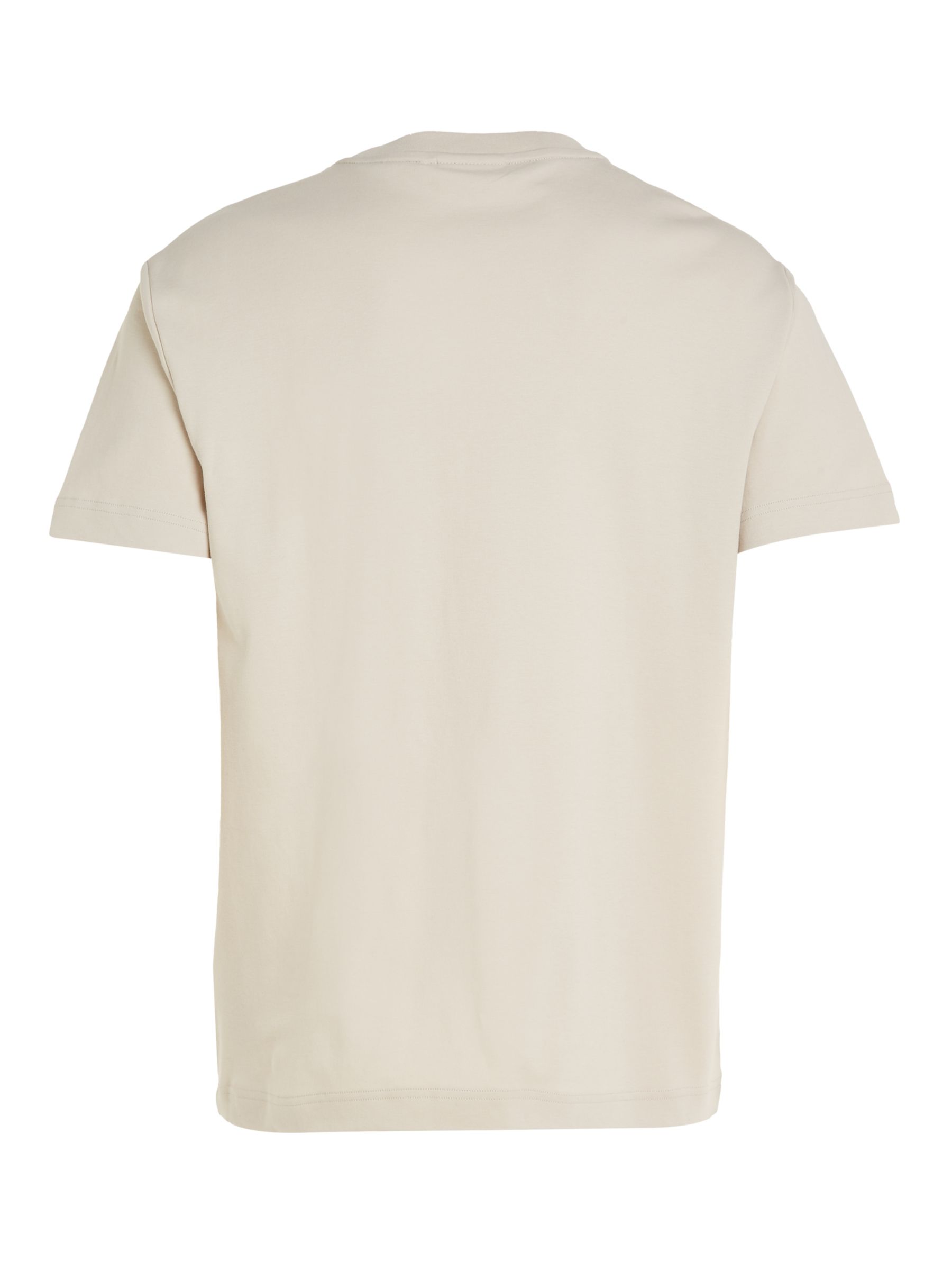 Calvin Klein Micro Interlock Logo T-Shirt, Stony Beige, XS