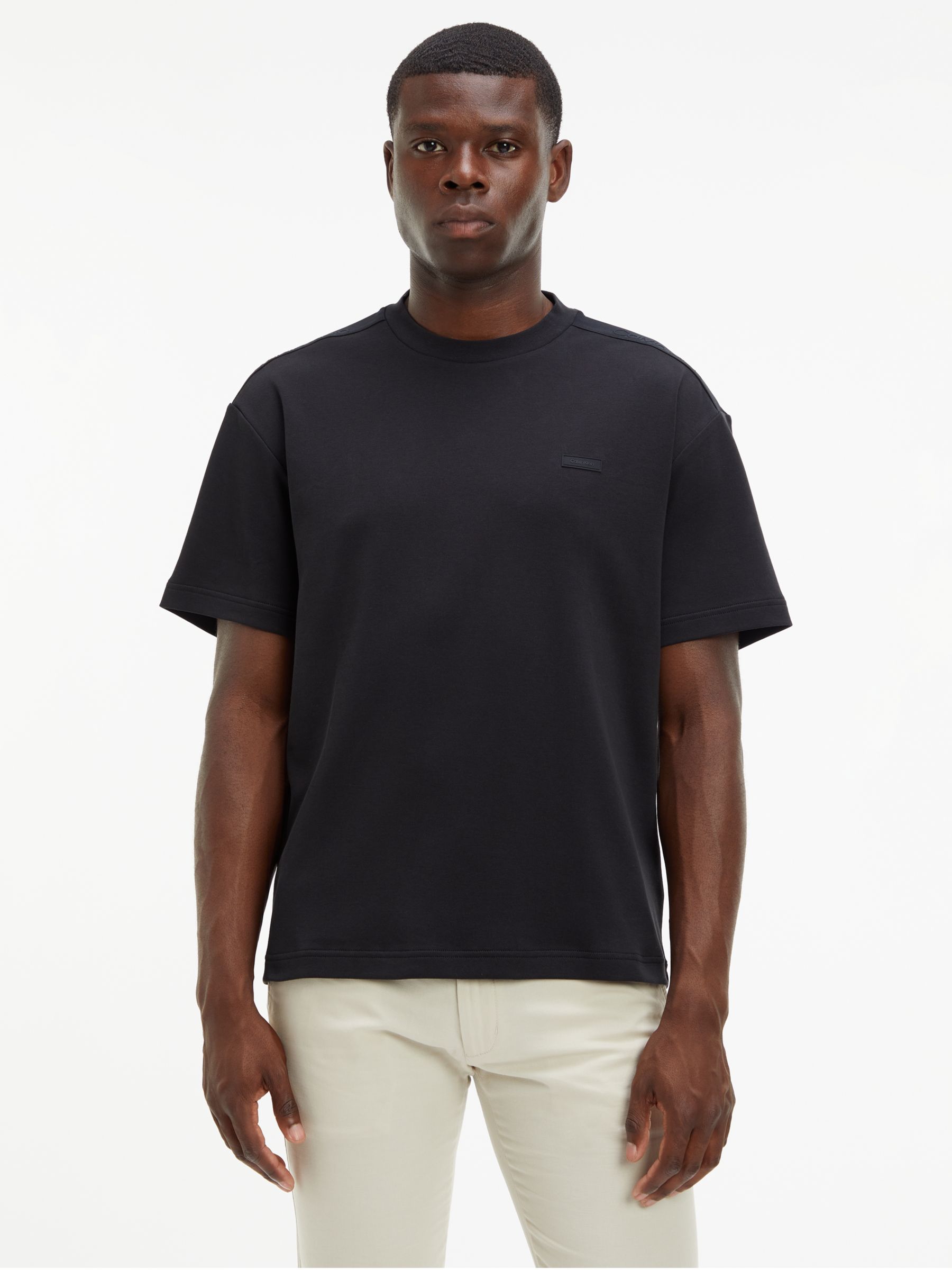 Calvin Klein Jeans Jacquard Logo T-Shirt, CK Black at John Lewis & Partners