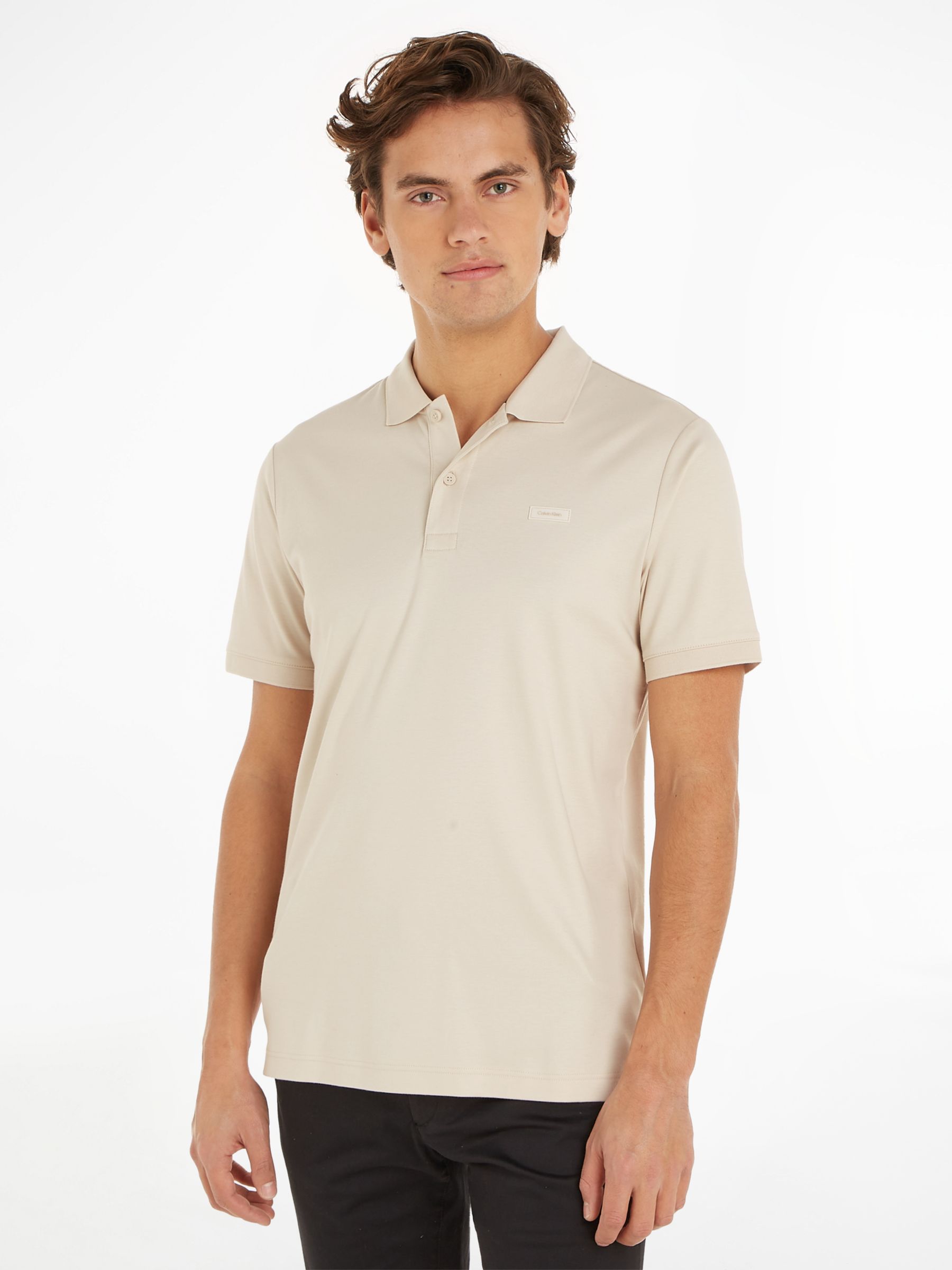 Calvin Klein Slim Fit Polo Shirt, Stony Beige at John Lewis & Partners