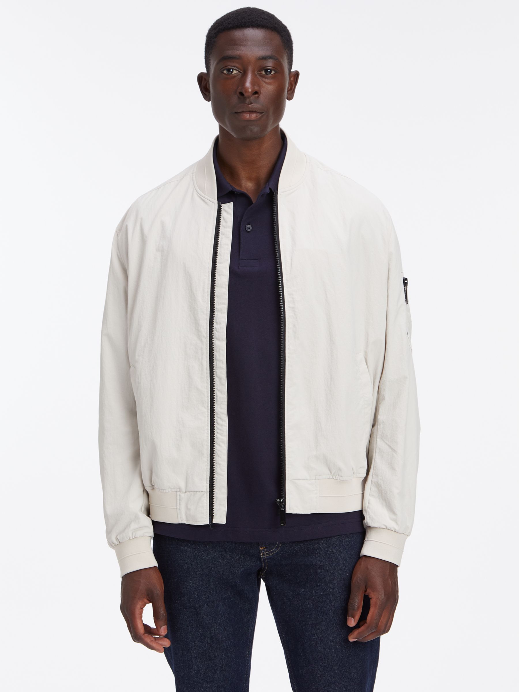 Calvin Klein Recycled Hero Bomber Jacket Stony Beige at John