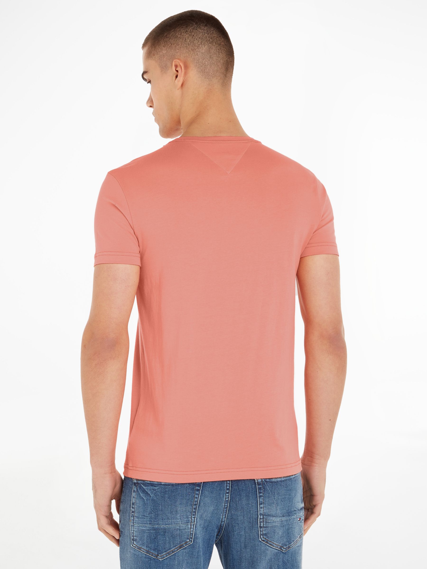 Perennial tidevand junk Tommy Hilfiger Core Stretch Slim Fit Crew Neck T-Shirt, Peach Dusk at John  Lewis & Partners