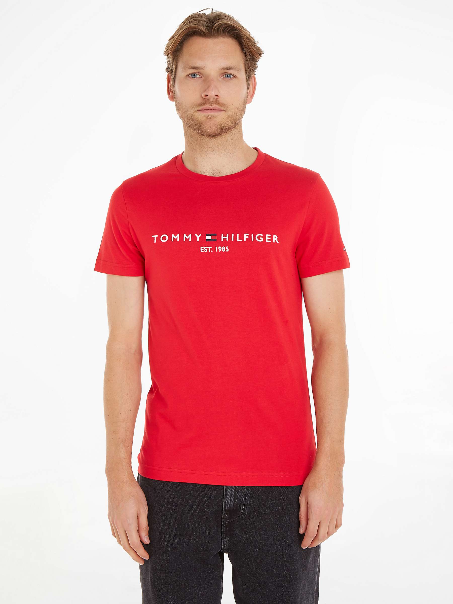 Buy Tommy Hilfiger Flag Logo Crew Neck T-Shirt Online at johnlewis.com
