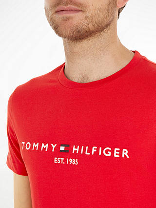 Tommy Hilfiger Flag Logo Crew Neck T-Shirt, Primary Red