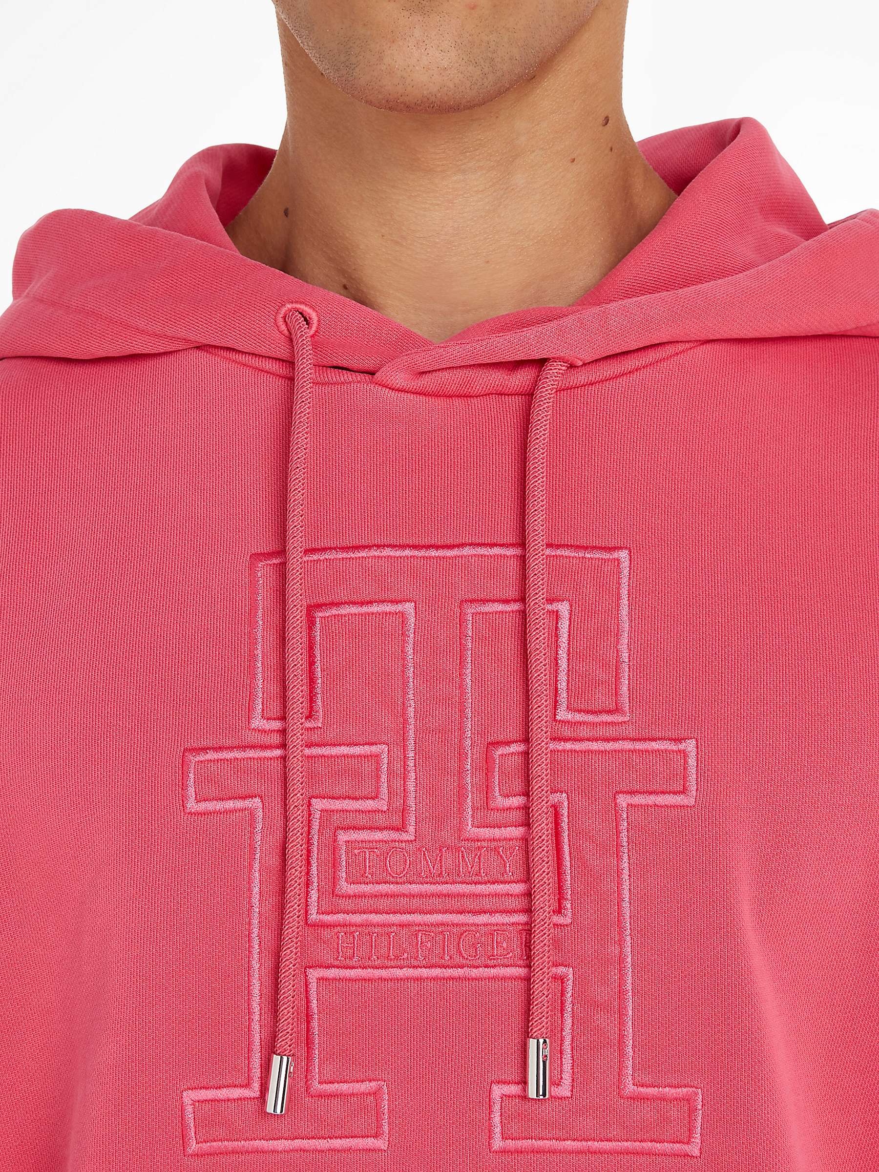 Buy Tommy Hilfiger Garment Dyed Hoodie, Pink Online at johnlewis.com