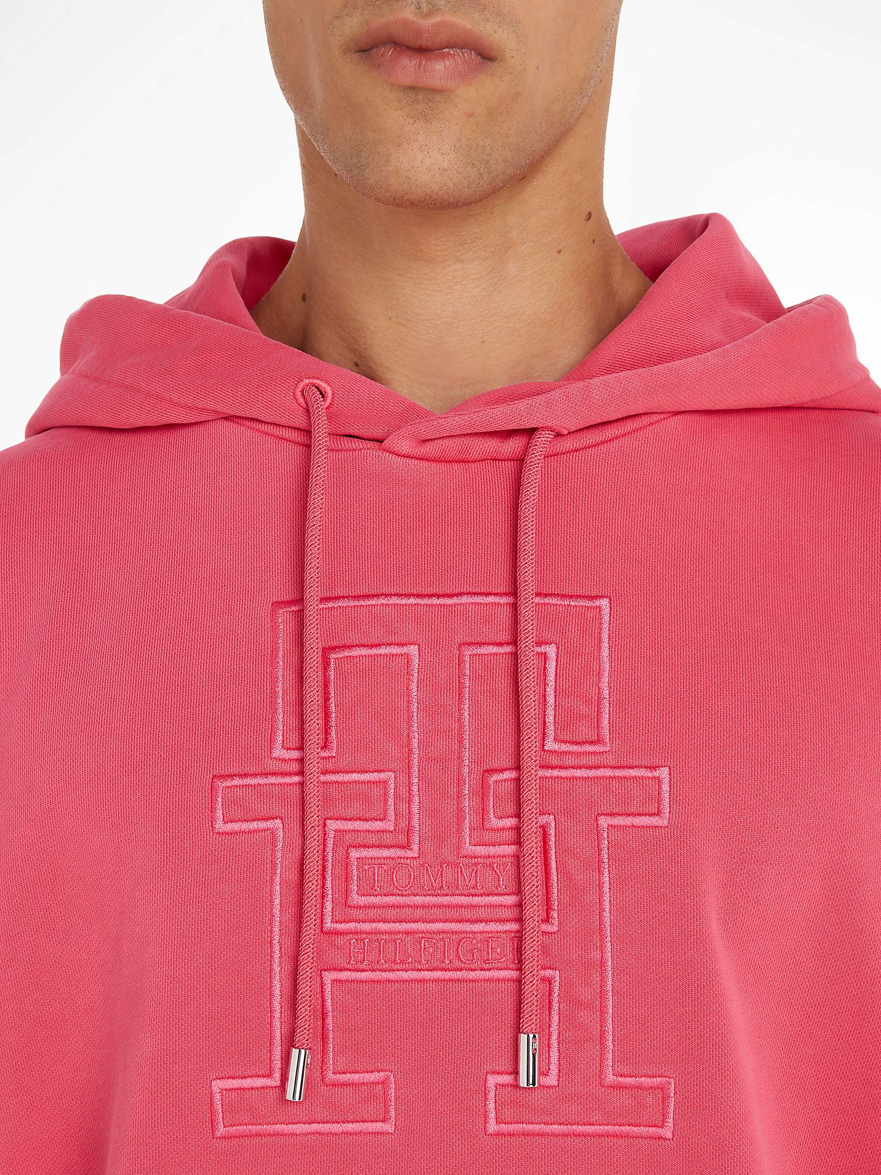 Buy Tommy Hilfiger Garment Dyed Hoodie, Pink Online at johnlewis.com