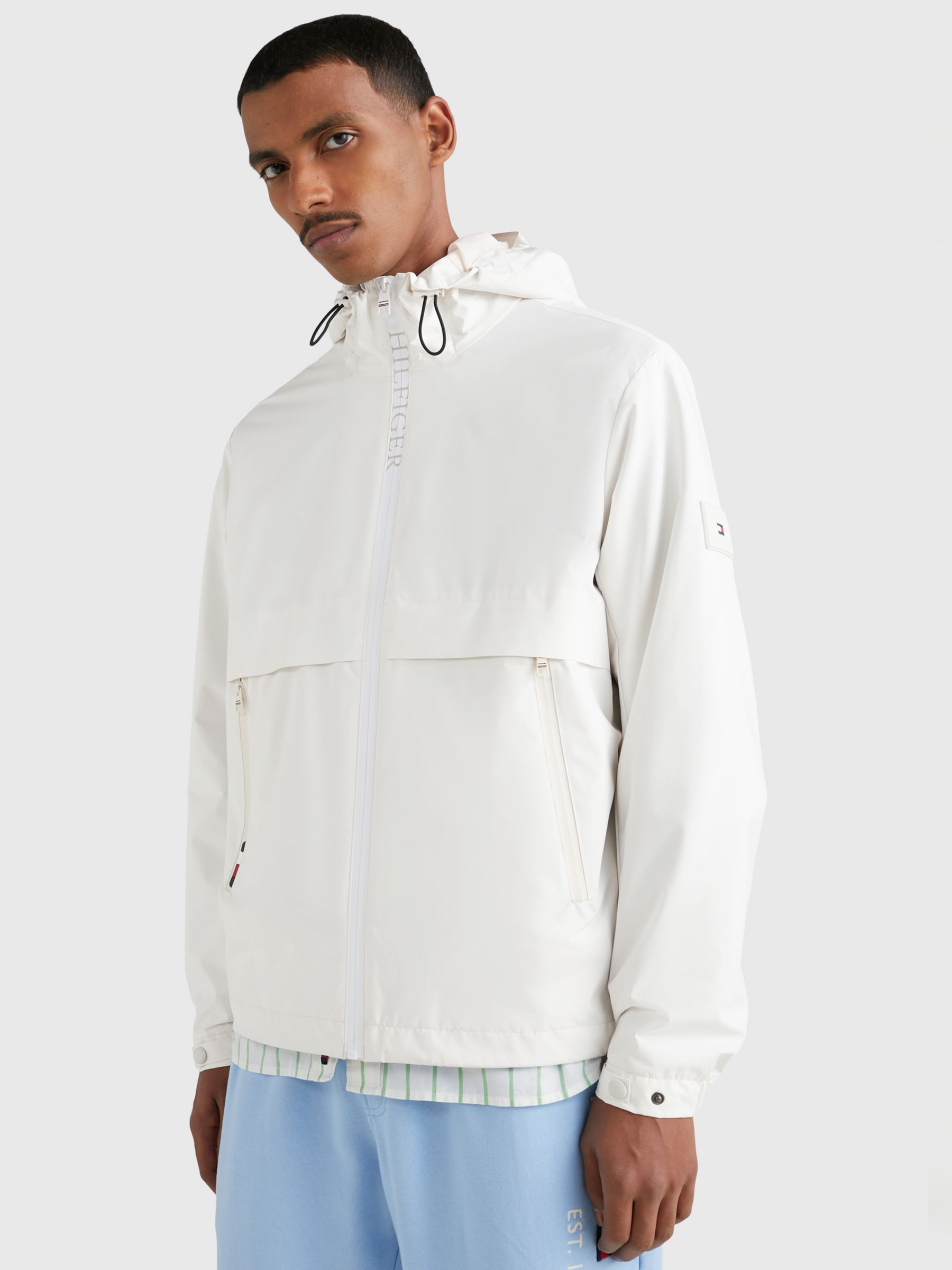 Tommy Hilfiger Protect Sail Hooded Jacket, Weathered White, S